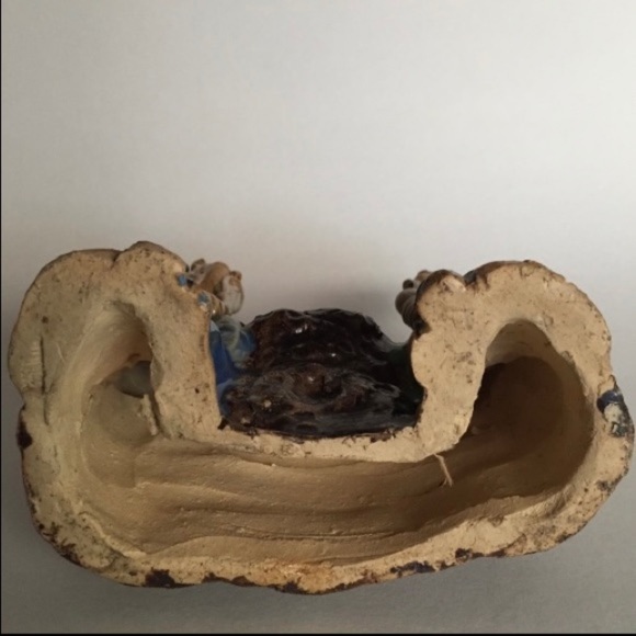 Vintage Glazed Figurine Chinese Man Drinking Tea - Picture 4 of 4